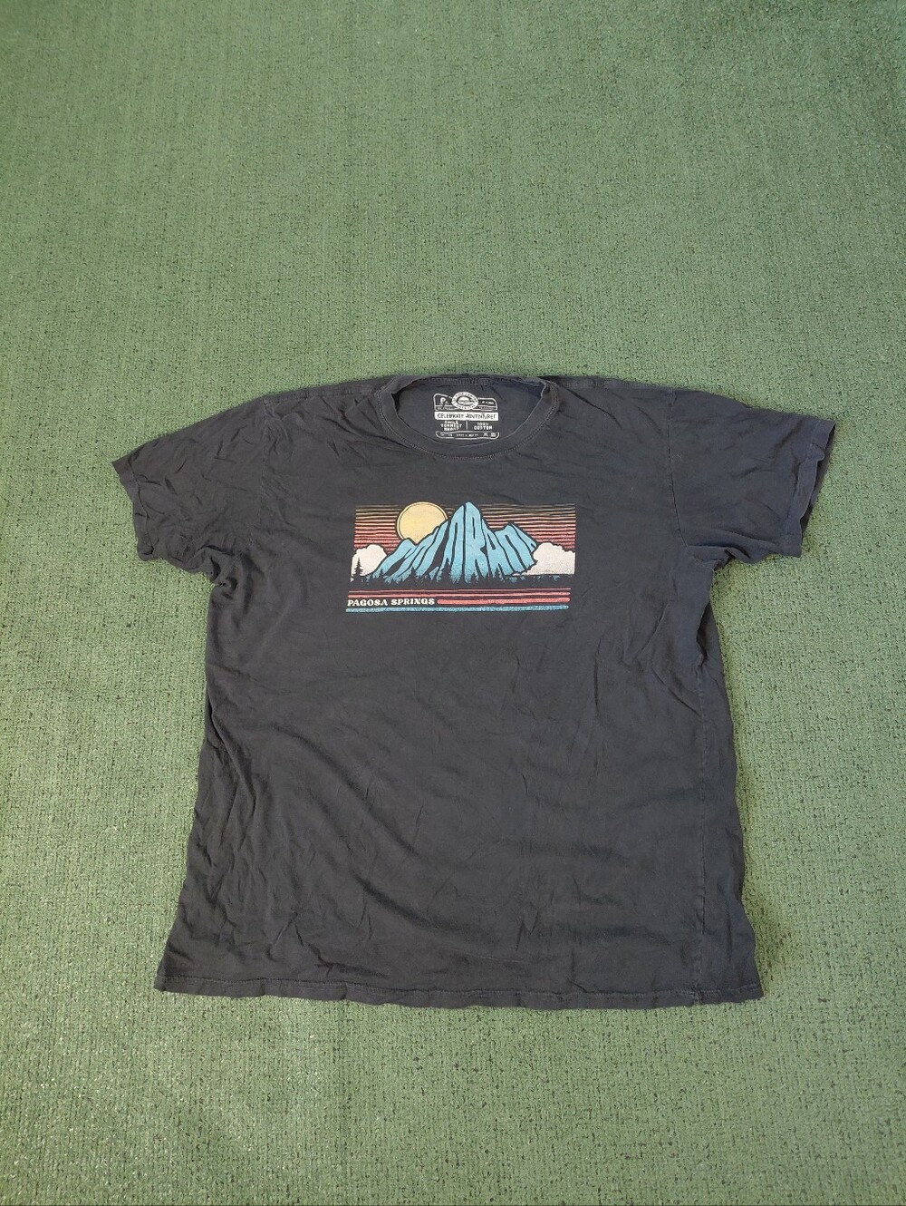 Pagosa Springs Colorado Mountains Nature Outdoors Black T Shirt Sz XL